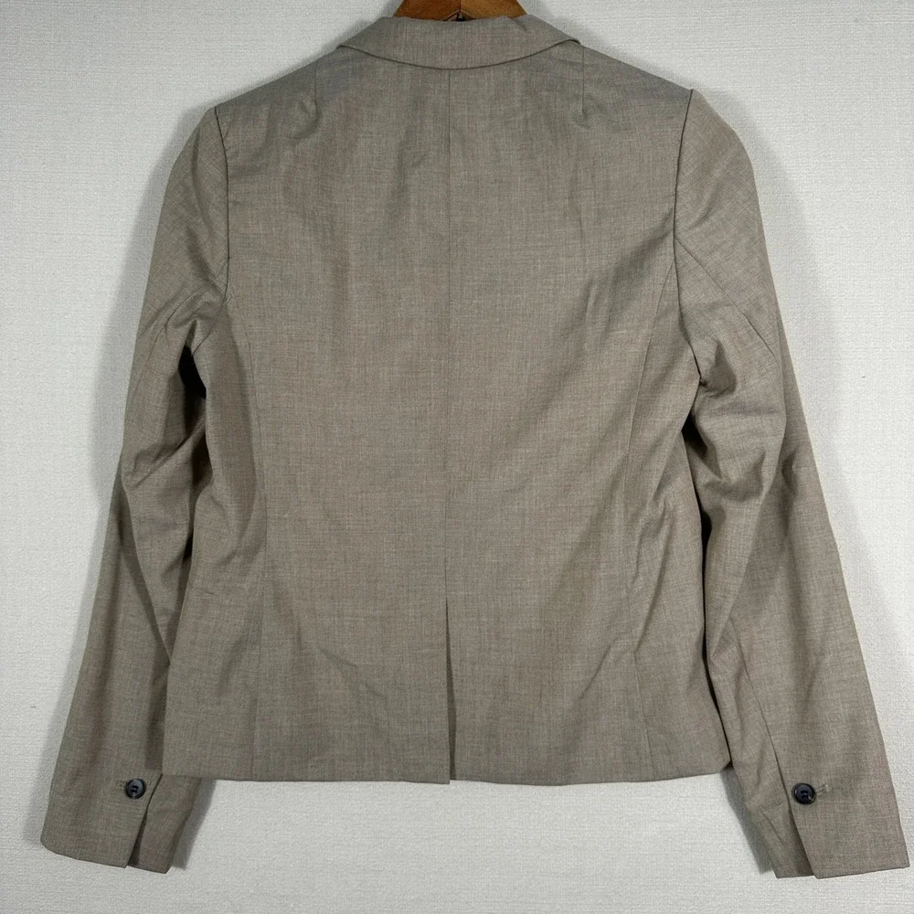 H&M Blazer Jacket Womens XS Taupe Brown Two Button Tailored Professional